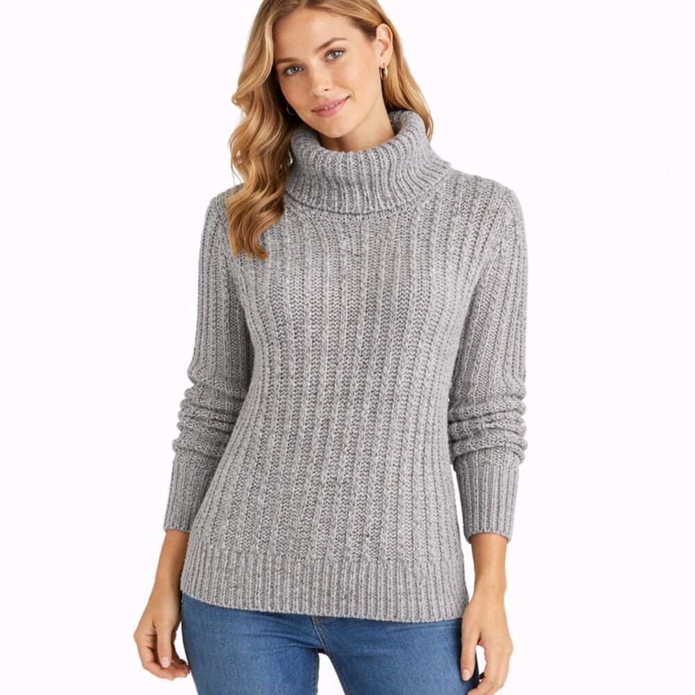 Alpaca Wool Blend Cable Knit Sweater Banana Republic In Smokey Gray S